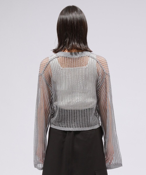 PAGEBOY(ページボーイ)の「ZIPメッシュカーディガン(カーディガン/ボレロ・レディース・ブラック/オフホワイト/グレー/コーラルピンク・FREE)」の21枚目の写真