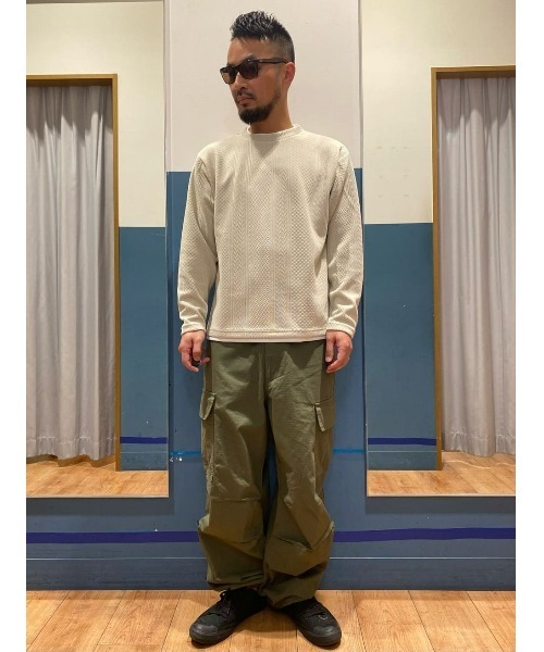 PLUS ONE(プラスワン)の「【PLUS ONE】長袖フェイクレイヤードランダムジャガードクルーネック(Tシャツ/カットソー・メンズ・ネイビー/ライトグレー/オフホワイト・S/M/L/XL)」の19枚目の写真