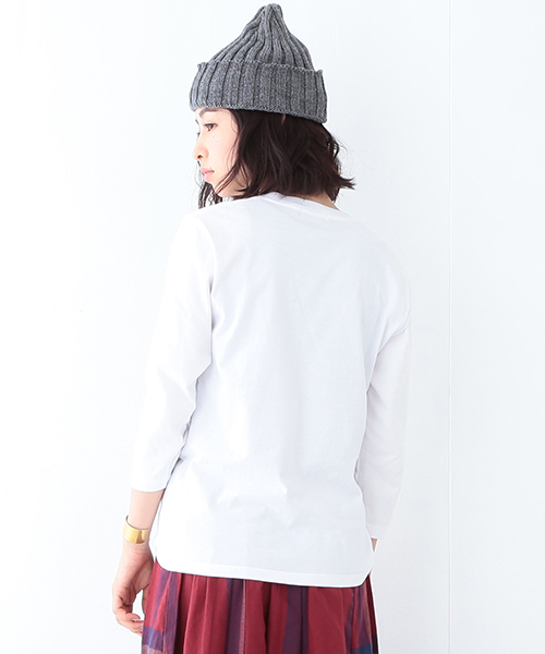 BEAMS BOY（ビームスボーイ）の「masacova! / 7分袖 プリントT（Tシャツ/カットソー・レディース・グレー/ホワイト・ONE SIZE）」の18枚目の写真