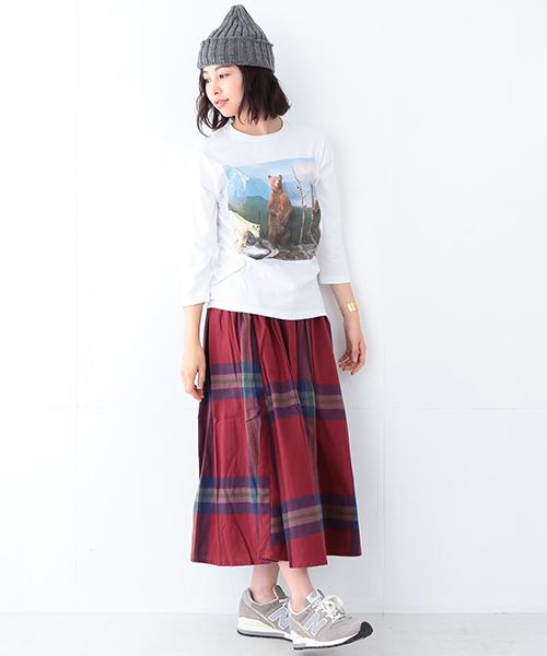 BEAMS BOY（ビームスボーイ）の「masacova! / 7分袖 プリントT（Tシャツ/カットソー・レディース・グレー/ホワイト・ONE SIZE）」の16枚目の写真