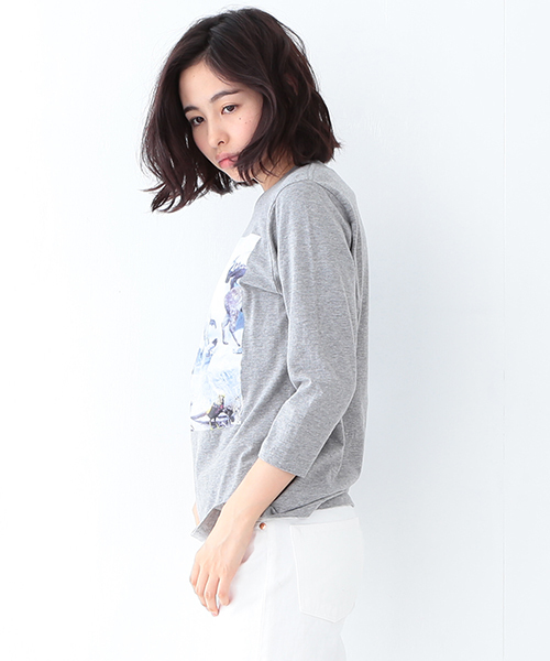 BEAMS BOY（ビームスボーイ）の「masacova! / 7分袖 プリントT（Tシャツ/カットソー・レディース・グレー/ホワイト・ONE SIZE）」の17枚目の写真