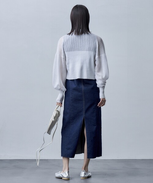 Firsthand(ファーストハンド)の「Firsthand/ファーストハンド ボリュームスリーブシアーニットカーディガン(カーディガン/ボレロ・レディース・ラベンダー/ホワイト/ブラック・FREE)」の11枚目の写真