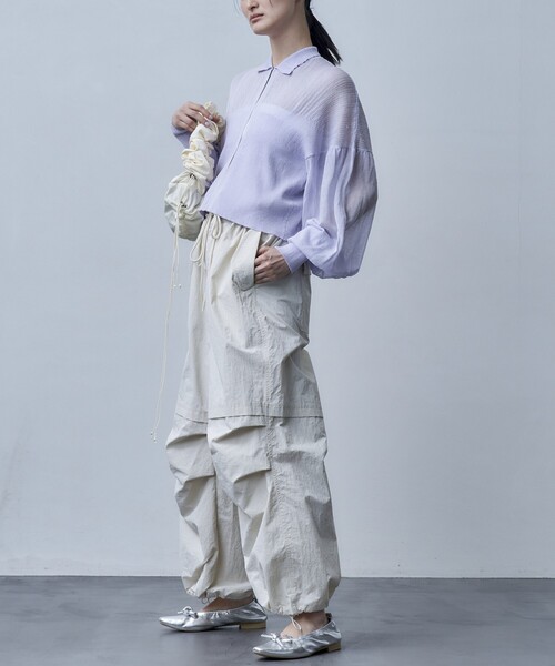 Firsthand(ファーストハンド)の「Firsthand/ファーストハンド ボリュームスリーブシアーニットカーディガン(カーディガン/ボレロ・レディース・ラベンダー/ホワイト/ブラック・FREE)」の16枚目の写真