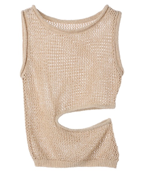 DURAS（デュラス）の「Side open knit（ニット/セーター・レディース・ブラック/ベージュ/グリーン・FREE）」の2枚目の写真