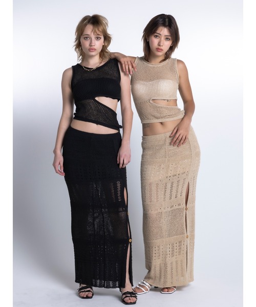 DURAS（デュラス）の「Side open knit（ニット/セーター・レディース・ブラック/ベージュ/グリーン・FREE）」の10枚目の写真