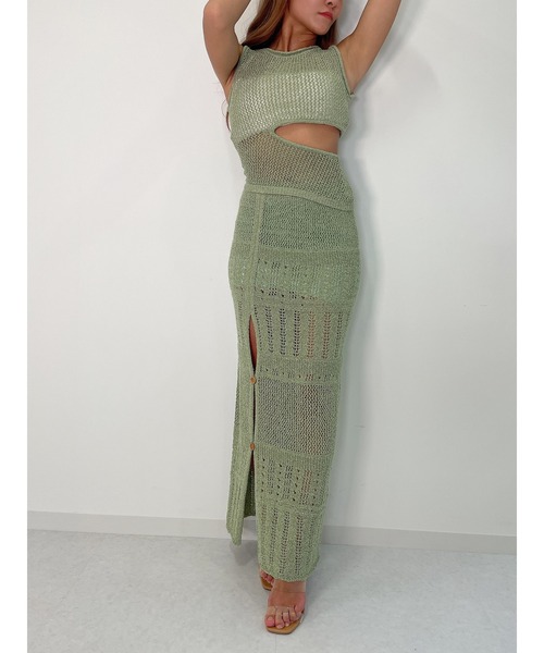 DURAS（デュラス）の「Side open knit（ニット/セーター・レディース・ブラック/ベージュ/グリーン・FREE）」の11枚目の写真