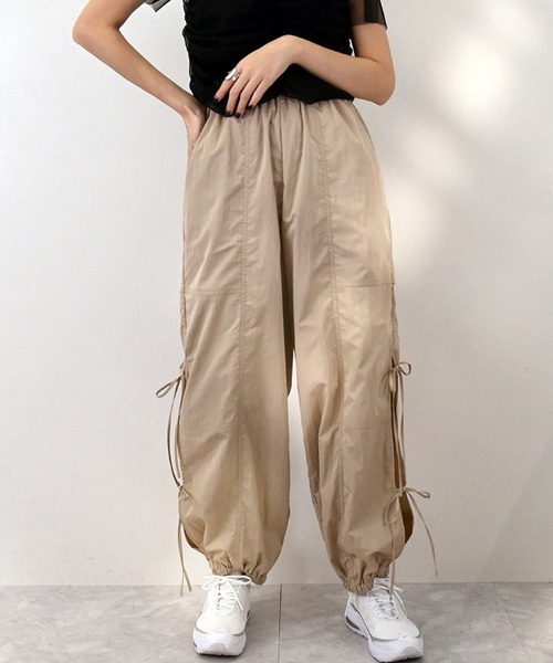 STYLEBLOCK(スタイルブロック)の「タフタサイドリボンパンツ(その他パンツ・レディース・ホワイト系その他/ベージュ/ブラック・M)」の3枚目の写真