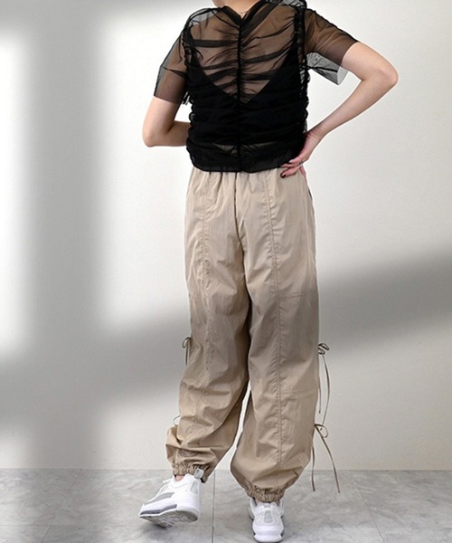 STYLEBLOCK(スタイルブロック)の「タフタサイドリボンパンツ(その他パンツ・レディース・ホワイト系その他/ベージュ/ブラック・M)」の7枚目の写真
