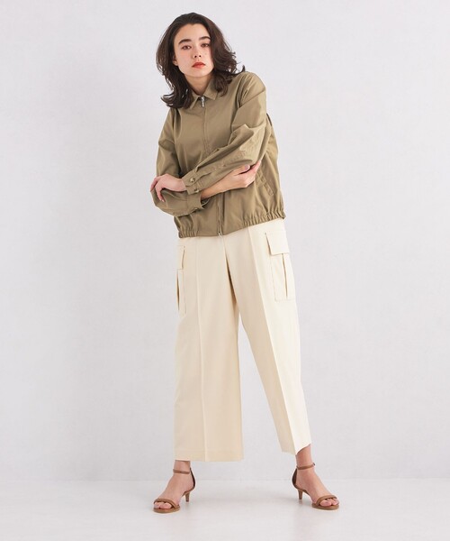 green label relaxing（グリーンレーベルリラクシング）の「<SEASONAL COLLECTION>スウィングトップ ブルゾン（ナイロンジャケット・レディース・ベージュ/ブラック・FREE）」の22枚目の写真