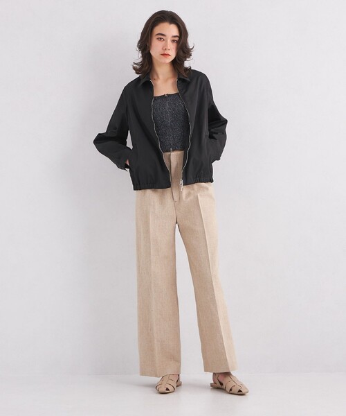 green label relaxing（グリーンレーベルリラクシング）の「<SEASONAL COLLECTION>スウィングトップ ブルゾン（ナイロンジャケット・レディース・ベージュ/ブラック・FREE）」の14枚目の写真