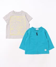 [ベビー]ジップアップカーディガンTシャツセット