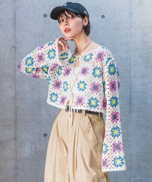 PAGEBOY（ページボーイ）の「クロシェライクボレロ（カーディガン/ボレロ・レディース・ホワイト系その他/ブラック/オフホワイト・FREE）」の5枚目の写真