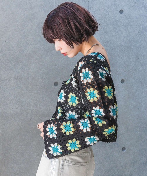 PAGEBOY（ページボーイ）の「クロシェライクボレロ（カーディガン/ボレロ・レディース・ホワイト系その他/ブラック/オフホワイト・FREE）」の22枚目の写真