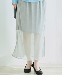 ラメプリーツ　スリットタイトスカート