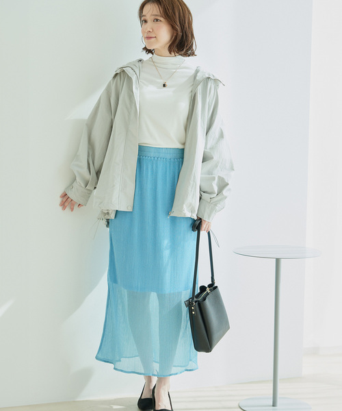 Jayro（ジャイロ）の「ラメプリーツ　スリットタイトスカート（スカート・レディース・ベージュ/グレー/ブルー・M）」の6枚目の写真