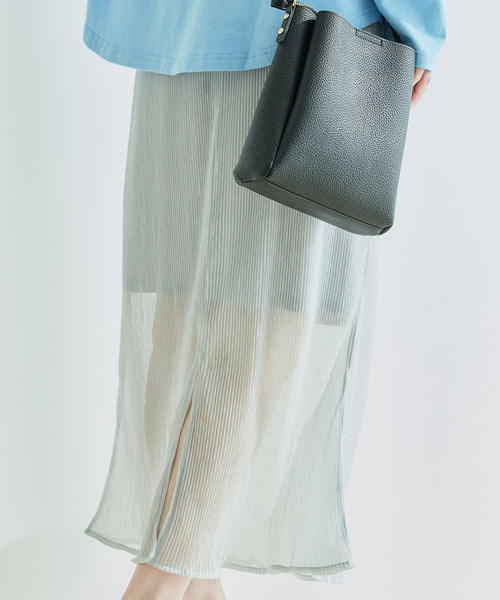 Jayro（ジャイロ）の「ラメプリーツ　スリットタイトスカート（スカート・レディース・ベージュ/グレー/ブルー・M）」の10枚目の写真