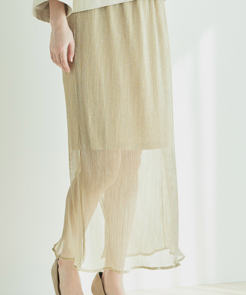 Jayro（ジャイロ）の「ラメプリーツ　スリットタイトスカート（スカート・レディース・ベージュ/グレー/ブルー・M）」の12枚目の写真