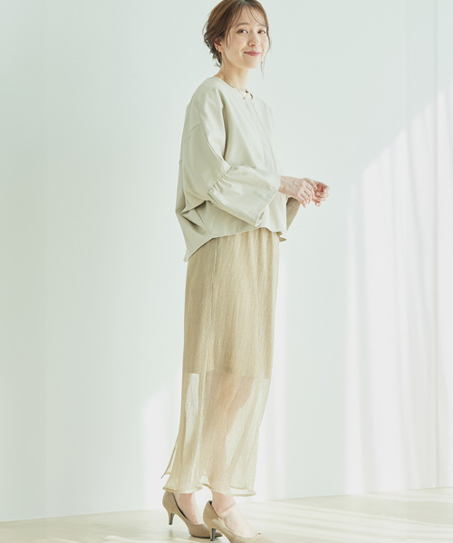 Jayro（ジャイロ）の「ラメプリーツ　スリットタイトスカート（スカート・レディース・ベージュ/グレー/ブルー・M）」の13枚目の写真