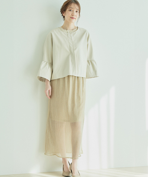 Jayro（ジャイロ）の「ラメプリーツ　スリットタイトスカート（スカート・レディース・ベージュ/グレー/ブルー・M）」の14枚目の写真