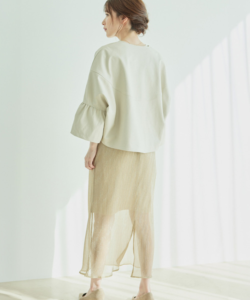 Jayro（ジャイロ）の「ラメプリーツ　スリットタイトスカート（スカート・レディース・ベージュ/グレー/ブルー・M）」の15枚目の写真