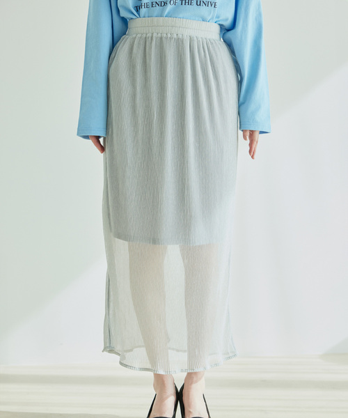 Jayro（ジャイロ）の「ラメプリーツ　スリットタイトスカート（スカート・レディース・ベージュ/グレー/ブルー・M）」の16枚目の写真