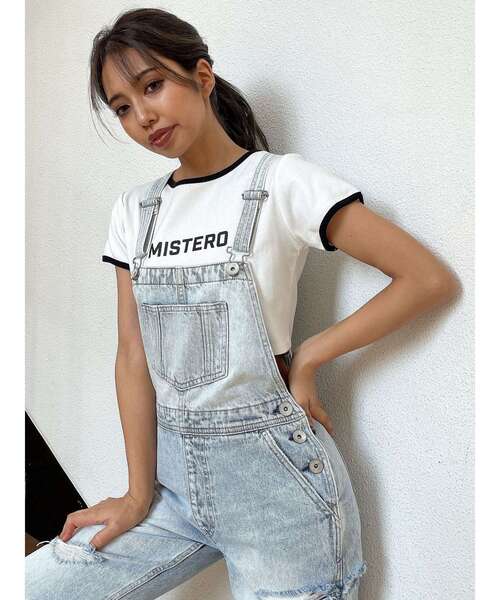 GYDA（ジェイダ）の「MISTEROリンガーショートTシャツ（Tシャツ/カットソー・レディース・オフホワイト/ブラック・FREE）」の11枚目の写真