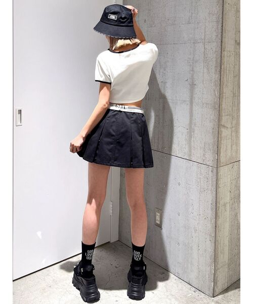 GYDA（ジェイダ）の「MISTEROリンガーショートTシャツ（Tシャツ/カットソー・レディース・オフホワイト/ブラック・FREE）」の20枚目の写真