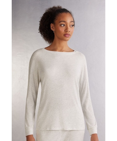 Chic Comfort モダール ボートネック ロングスリーブ ニット（ルーム
