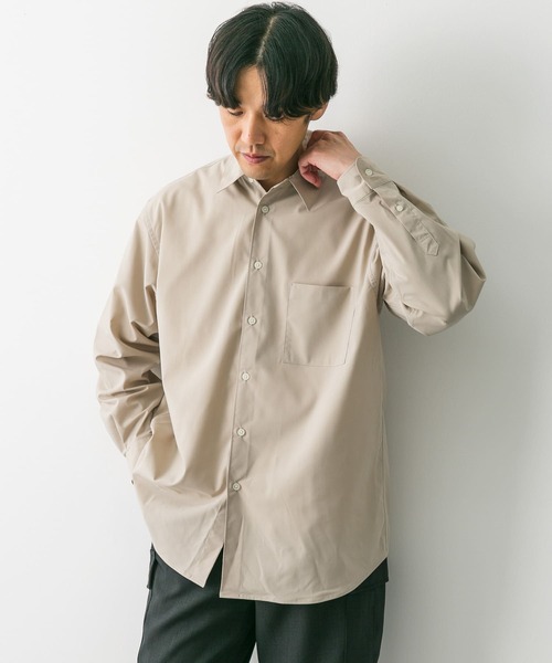 URBAN RESEARCH DOORS(アーバンリサーチドアーズ)の「『吸水速乾』セオアルファストレッチブロードロングスリーブシャツ(シャツ/ブラウス・メンズ・ベージュ/ベージュ系その他/ロイヤルブルー/ブルー系その他・MEDIUM/LARGE)」の6枚目の写真