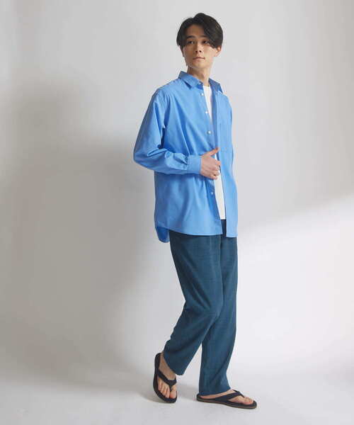 URBAN RESEARCH DOORS(アーバンリサーチドアーズ)の「『吸水速乾』セオアルファストレッチブロードロングスリーブシャツ(シャツ/ブラウス・メンズ・ベージュ/ベージュ系その他/ロイヤルブルー/ブルー系その他・MEDIUM/LARGE)」の14枚目の写真