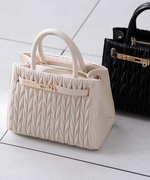 EDIT COLOGNE（エディットコロン）の「キルティングトートバッグ（ショルダーバッグ・レディース・ブラック/ホワイト/ピンク・ﾌﾘ-）」の2枚目の写真