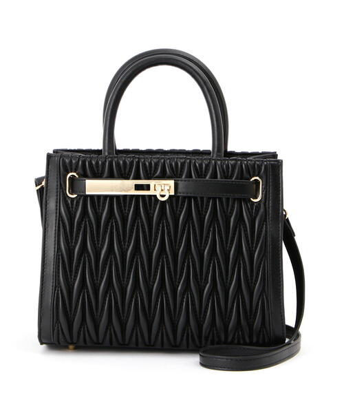 EDIT COLOGNE（エディットコロン）の「キルティングトートバッグ（ショルダーバッグ・レディース・ブラック/ホワイト/ピンク・ﾌﾘ-）」の4枚目の写真