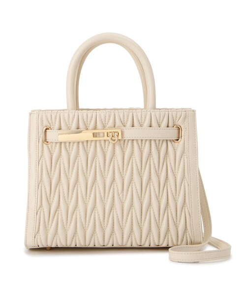 EDIT COLOGNE（エディットコロン）の「キルティングトートバッグ（ショルダーバッグ・レディース・ブラック/ホワイト/ピンク・ﾌﾘ-）」の5枚目の写真