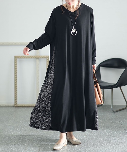 アラベスク柄切替えAラインワンピース（ワンピース）｜GOLDJAPAN（ゴールドジャパン）