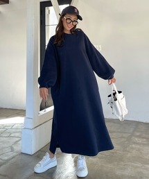 裏起毛ロングスウェットワンピース