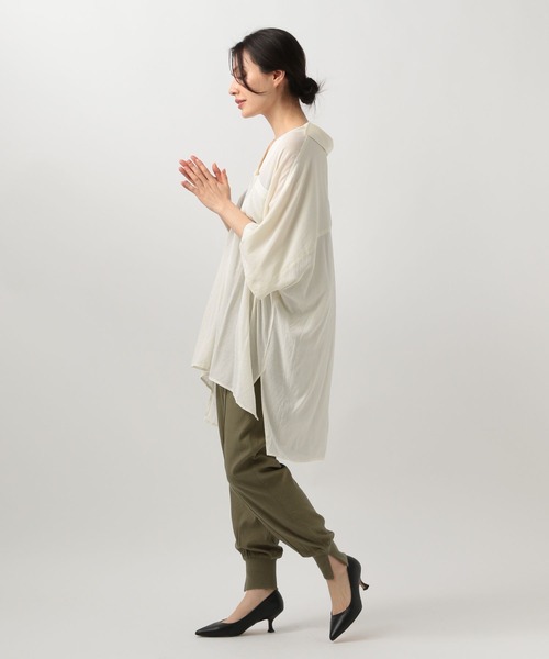 BAYFLOW（ベイフロー）の「シアーBIGシャツプルオーバー（シャツ/ブラウス・レディース・オフホワイト/ピンク/モカ・FREE）」の5枚目の写真