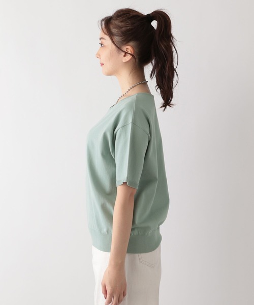 GLOBAL WORK(グローバルワーク)の「スッキレイサラサラVネックプルオーバー/987141(Tシャツ/カットソー・レディース・ブルー/アイボリー/ブラック/ホワイト×ブラック/アイボリー系5/ネイビー×ホワイト/ライラック/モカ/マスタード/ミント/ライトグレー/テラコッタ/ライトオリーブ/シルバー系3/ブラウン系8・S/M/L)」の17枚目の写真