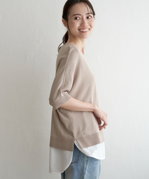 ikka(イッカ)の「【2点セット】ドルマンニットアンサンブル(アンサンブル・レディース・ブラック/ベージュ/ブルー・L/M/S)」の12枚目の写真