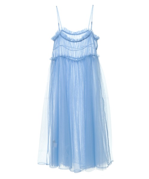 ワンピース [SAENGINSTUDIO] TULLE SHIRRING STOPPER DRESS セール】シャーリングチュールワンピース / Shirring Tulle