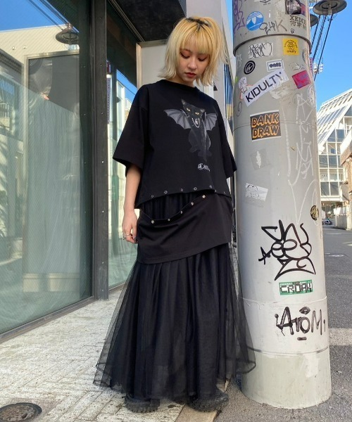 Candy Stripper（キャンディストリッパー）の「TULLE SHIRRING ドレス（ワンピース・レディース・ブラック/ライトブルー/オフホワイト・2）」の9枚目の写真