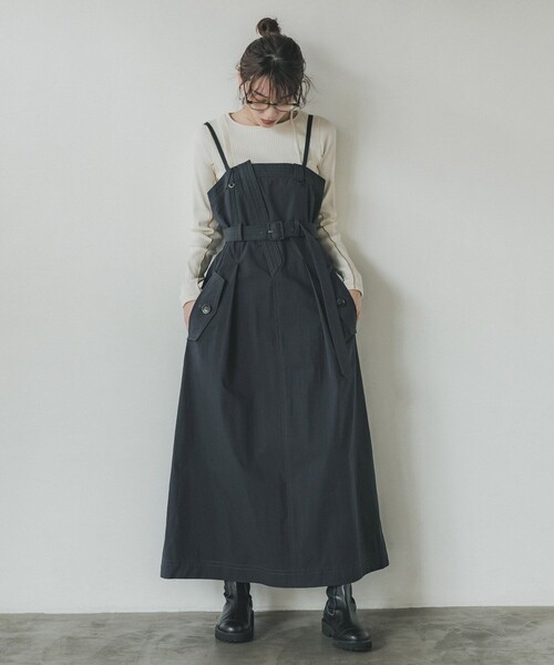 【PUBLIC TOKYO】パブリックトウキョウ　ジャンパースカート　ワンピース PUBLIC TOKYO（パブリックトウキョウ）の「ネックスリット