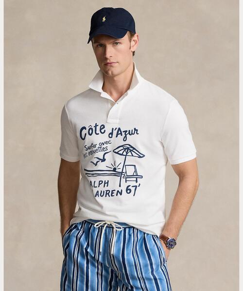 クラシック フィット エンブロイダリー メッシュ ポロシャツ