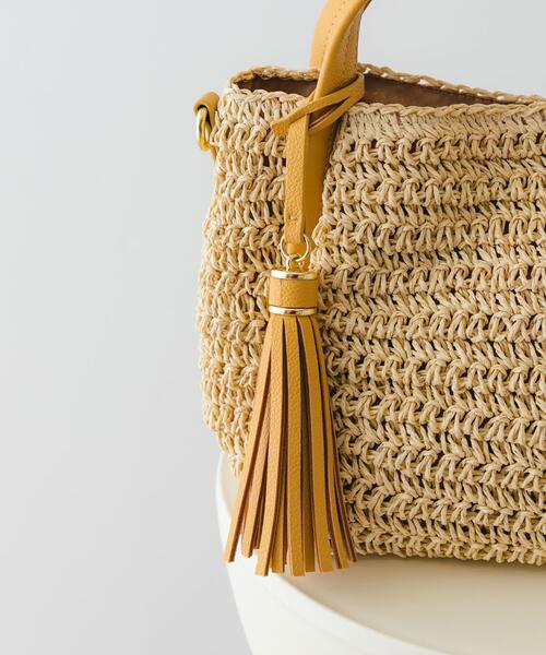 RODE SKO（ロデスコ）の「タッセル付ペーパーミニバッグ（ハンドバッグ・レディース・ミント/キャメル/オフホワイト・ONE）」の17枚目の写真