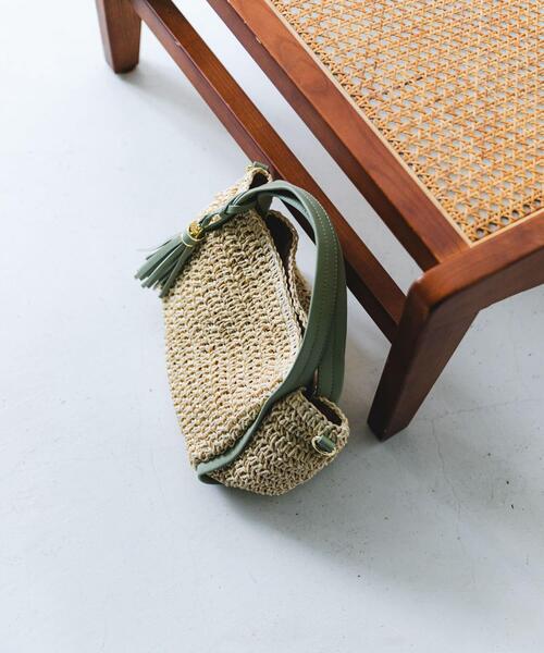 RODE SKO（ロデスコ）の「タッセル付ペーパーミニバッグ（ハンドバッグ・レディース・ミント/キャメル/オフホワイト・ONE）」の12枚目の写真