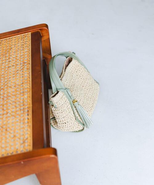 RODE SKO（ロデスコ）の「タッセル付ペーパーミニバッグ（ハンドバッグ・レディース・ミント/キャメル/オフホワイト・ONE）」の14枚目の写真