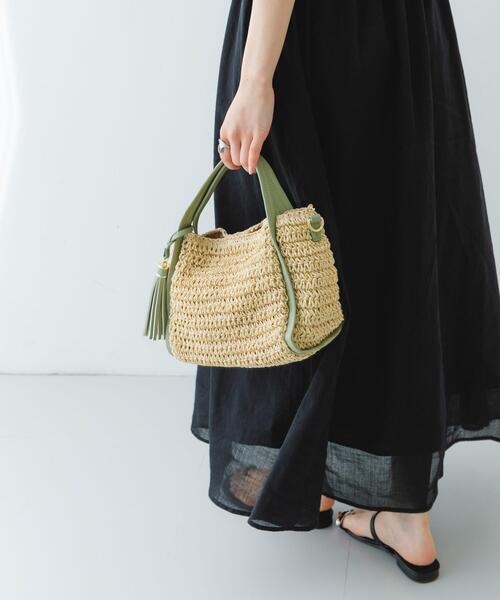 RODE SKO（ロデスコ）の「タッセル付ペーパーミニバッグ（ハンドバッグ・レディース・ミント/キャメル/オフホワイト・ONE）」の8枚目の写真