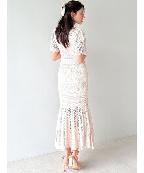 RESEXXY（リゼクシー）の「クロシェニットワンピース（ワンピース・レディース・ピンク/アイボリー/ブラック/ミント・FREE）」の12枚目の写真