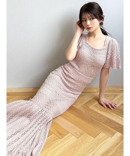 クロシェニット ブラック タイトワンピース RESEXXY（リゼクシー）の