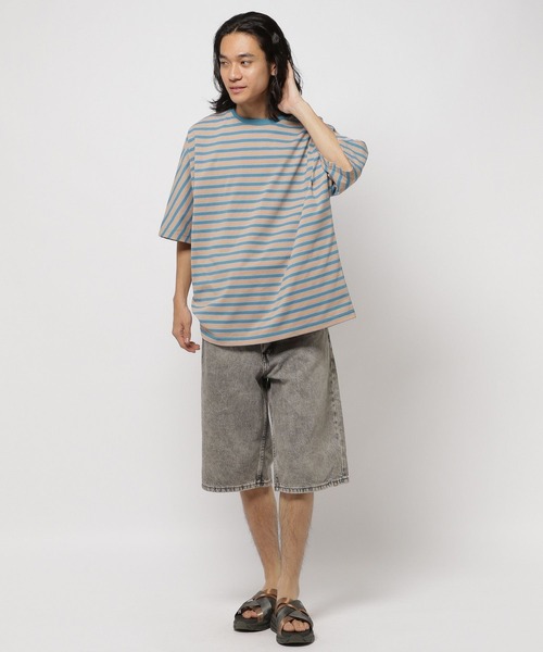 niko and...(ニコアンド)の「ドルマンアソートボーダーTシャツ(Tシャツ/カットソー・メンズ・ブルー/パープル/ブラック・MEDIUM/LARGE)」の20枚目の写真