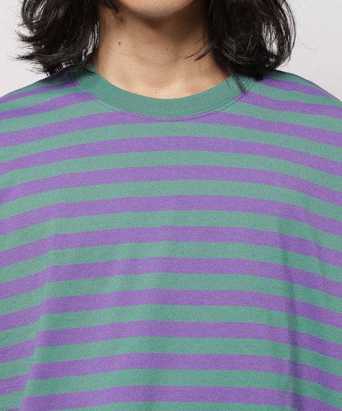 niko and...(ニコアンド)の「ドルマンアソートボーダーTシャツ(Tシャツ/カットソー・メンズ・ブルー/パープル/ブラック・MEDIUM/LARGE)」の16枚目の写真